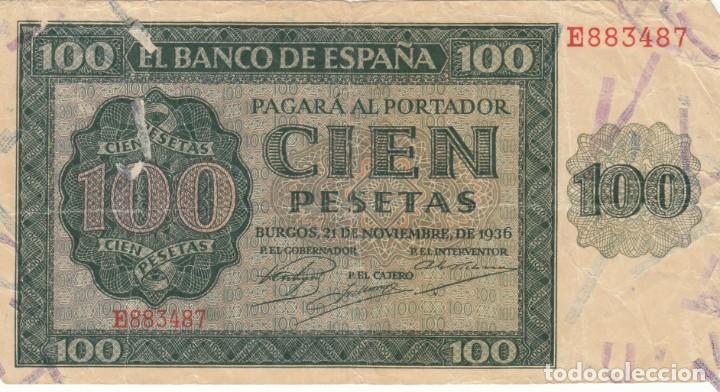 BILLETE ESPAÑA 100 PESETAS 1936 MBC-