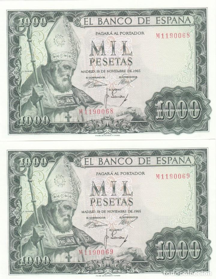 PAREJA BILLETE ESPAÑA 1000 PESETAS 1965