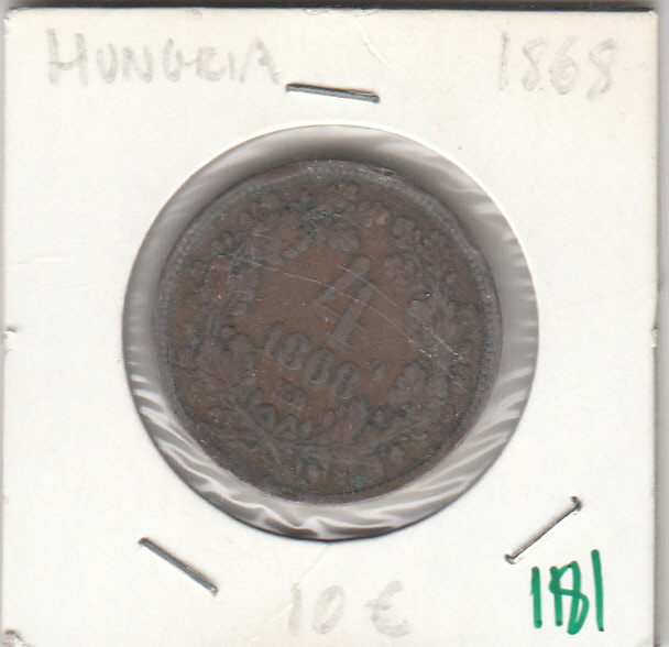 CR1181 MONEDA HUNGRIA 1868 BC