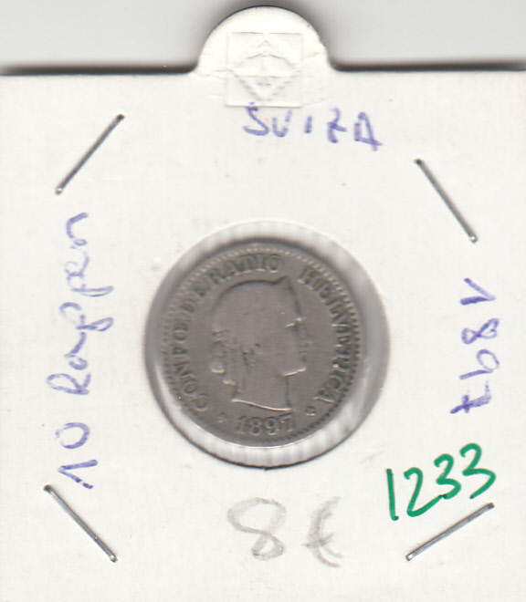 CR1233 MONEDA SUIZA 10 RAPPEN 1897 BC