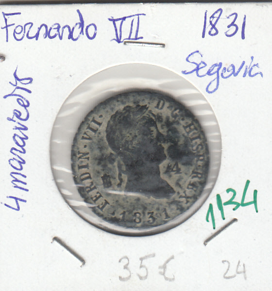 CRE1134 4 MARAVEDIS FERNANDO VII 1831