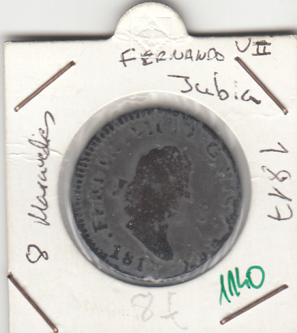 CRE1140 8 MARAVEDIS FERNANDO VII 1817 JUBIA