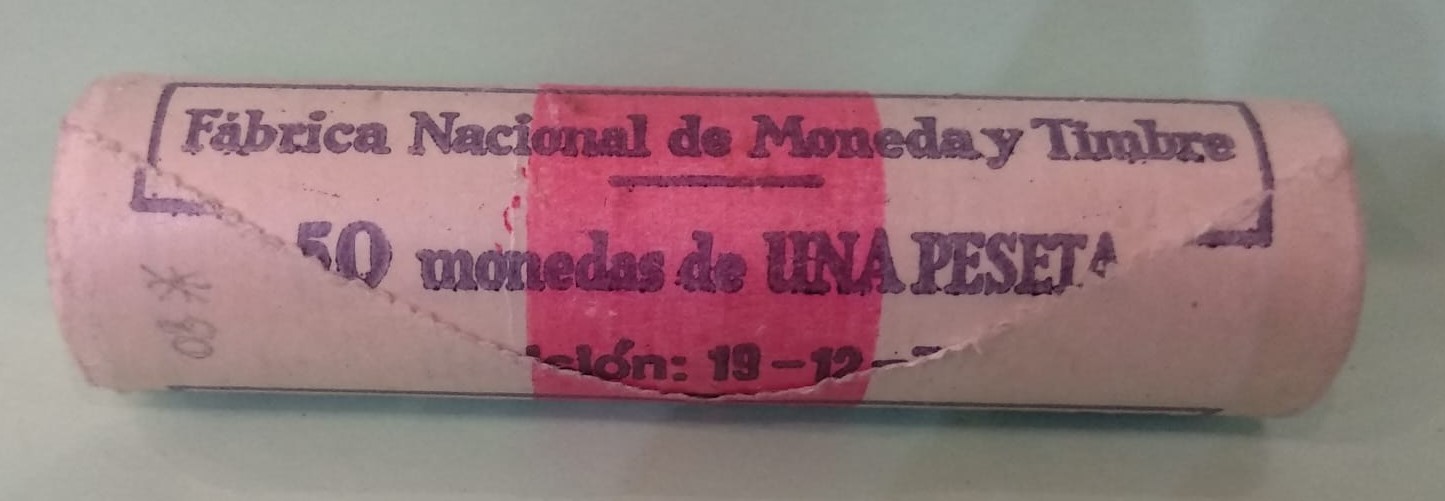 C1975 CARTUCHO DE 50 MONEDAS DE 1 PESETA 1975 ESTRELLA 80