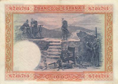 BILLETE ESPAÑA 100 PESETAS 1925 SELLO EN SECO GOB. PROV.