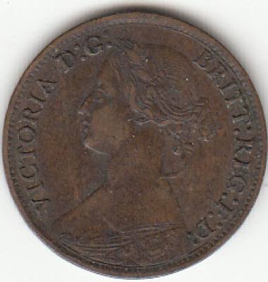 MONEDA GRAN BRETAÑA 0,5 PENNY 1864