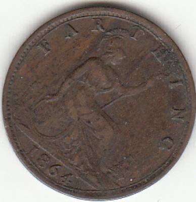 MONEDA GRAN BRETAÑA 0,5 PENNY 1864