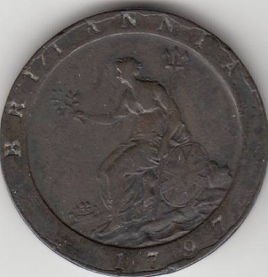 MONEDA GRAN BRETAÑA 2 PENIQUES GEORGE III 1797
