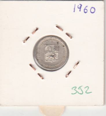 MONEDA VENEZUELA PLATA 0,25 CTS 1960 EBC