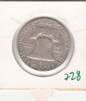 CR0728 MONEDA EEUU 0,5 DÓLAR 1963 PLATA