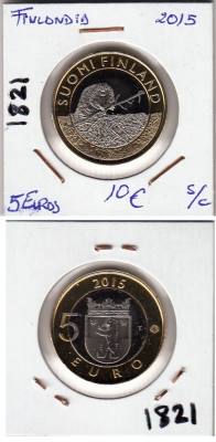 E1821 MONEDA FINLANDIA 5 EUROS 2015 SIN CIRCULAR