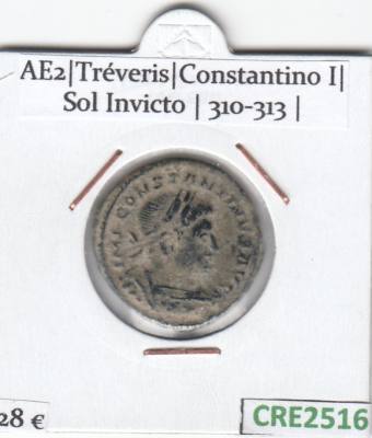 MONEDA ROMANA AE2 TREVERIS CONSTANTINO I SOL 310-313