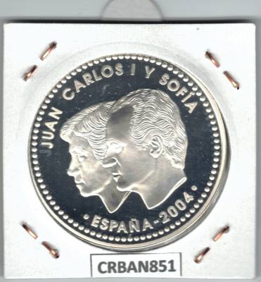 CRBAN851 MONEDA ESPAÑA 10 EURO ISABEL I DE CASTILLA PLATA PROOF 2004