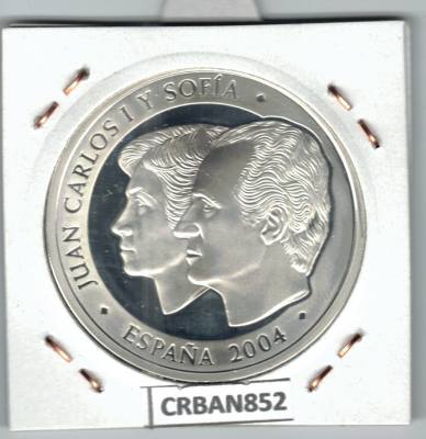 CRBAN852 MONEDA ESPAÑA 10 EURO FELIPE Y LETIZIA PLATA PROOF 2004