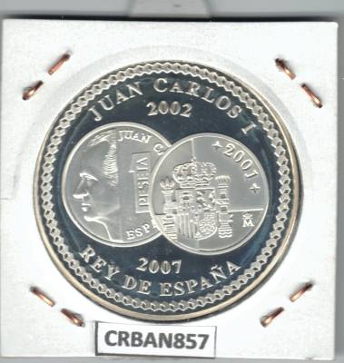 CRBAN857 MONEDA ESPAÑA 10 EURO V ANIVERSARIO DEL EURO  PLATA PROOF 2007