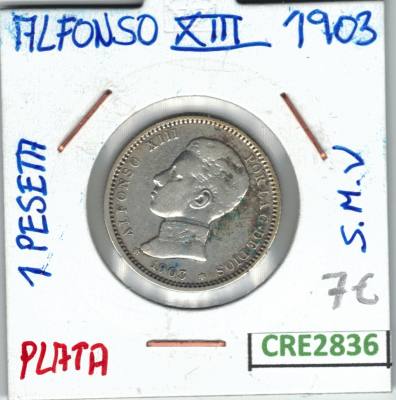 CRE2836 MONEDA 1 PTA ALFONSO XIII PLATA 1903