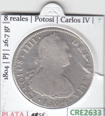 CRE2633 MONEDA ESPAÑA  8 REALES POTOSÍ CARLOS IV 1804