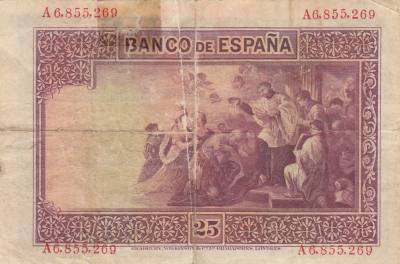 CRBS0848 BILLETE ESPAÑA 25 PESETAS 1926 BC 