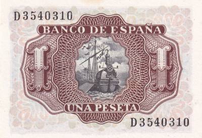 CRBS0056  BILLETE ESPAÑA  1 PESETA 1953 SERIE D SIN CIRCULAR 