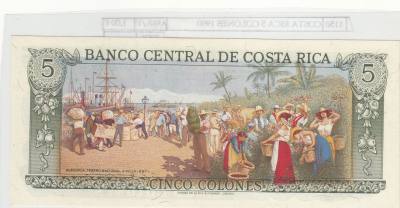 CRJ1150 BILLETE COSTA RICA 5 COLONES 1990 P-236e.1