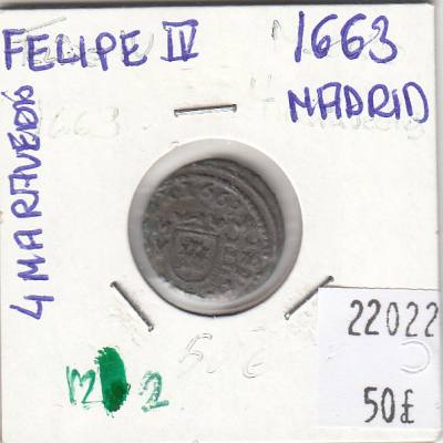 CRE1212 4 MARAVEDIS FELIPE IV 1663 MADRID