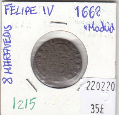 CRE1215 8 MARAVEDIS FELIPE IV 1662 MADRID