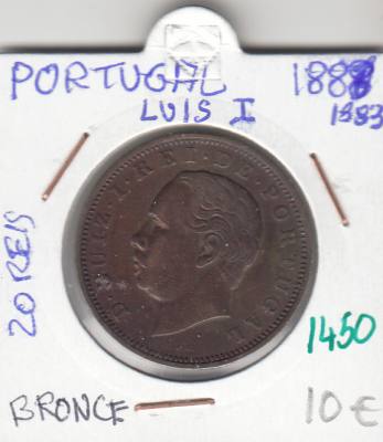 CR1450 MONEDA PORTUGAL LUIS I 20 REIS 1883 BRONCE MBC 
