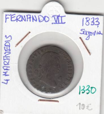 CRE1330 4 MARAVEDIS FERNANDO VII 1833 SEGOVIA