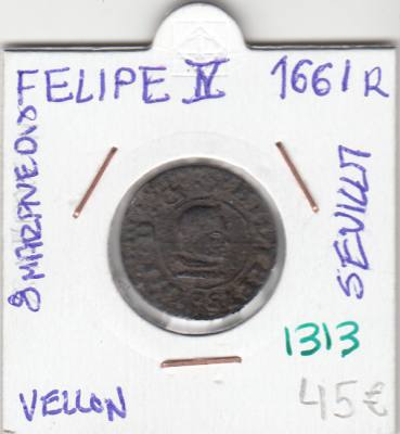 CRE1313 8 MARAVEDIS FELIPE IV 1661 SEVILLA