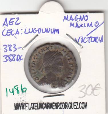 CRE1486 Ae2 Lugdunum Magno Máximo/Victoria 383-388