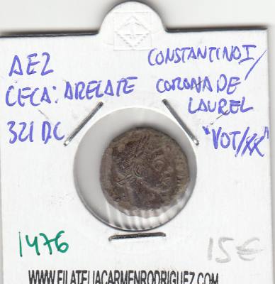 CRE1476 Ae2 Arelate Constantino I/Corona votiva