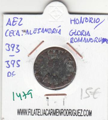 CRE1479 Ae2 Alejandría Honorio/Gloria Romanorum 393-395