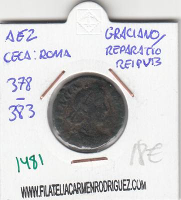 CRE1481 Ae2 Roma Graciano/Reparatio Reipub 378-383