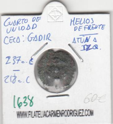 CRE1638 Cuarto de unidad de bronce Gadir Helios de frente/Atún