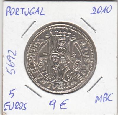 E5692 MONEDA PORTUGAL 5 EUROS 2010 MBC