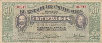 CRBX246 BILLETE MEXICO 50 PESOS 1914 BC 