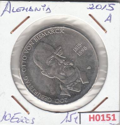 H0151 MONEDA ALEMANIA 10 EUROS 2015A SIN CIRCULAR