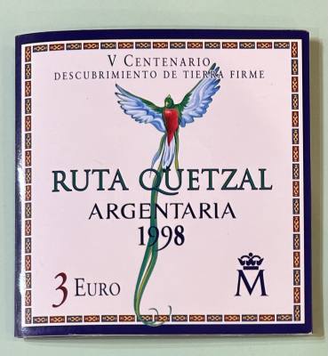 CREXP290 CARTERA ESPAÑA RUTA QUETZAL 3 EUROS 1998 SIN CIRCULAR 