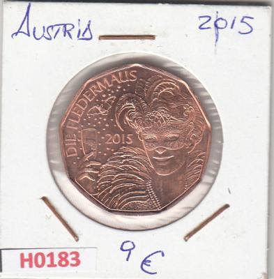 H0183 MONEDA AUSTRIA 5 EUROS 2015 SIN CIRCULAR
