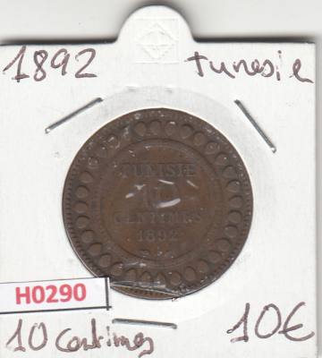 H0290 MONEDA TUNEZ 10 CENTIMOS 1892 BC