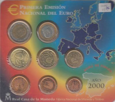 CRC0036 CARTERA MONEDAS ESPAÑA EUROS 2000 NUEVA 