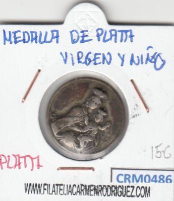 CRM0486 MEDALLA DE PLATA VIRGEN Y NIÑO PLATA MC 