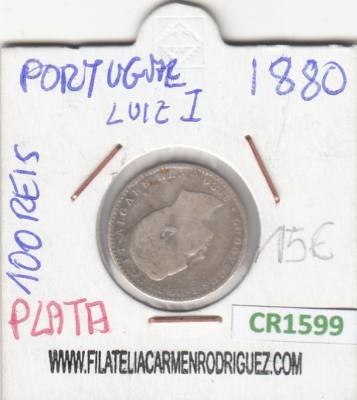 CR1599 MONEDA PORTUGAL LUIS I 100 REIS 1880 PLATA MC 