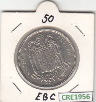 CRE1956 MONEDA ESPAÑA 5 PESETAS 1950 EBC 
