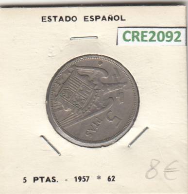 CRE2092 MONEDA ESPAÑA FRANCO 5 PESETAS 1957 62 MBC 