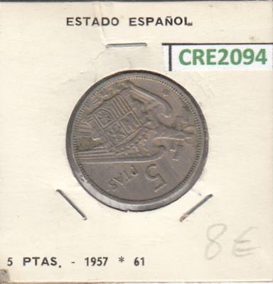CRE2094 MONEDA ESPAÑA FRANCO 5 PESETAS 1957 61 MBC 