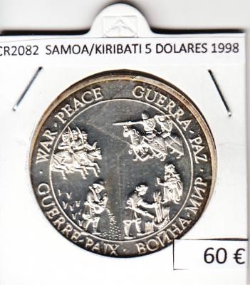 CR2082 MONEDA SAMOA KIRIBATI 5 DOLARES 1998 PLATA 