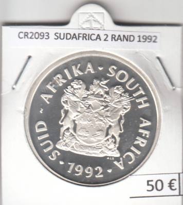 CR2093 MONEDA SUDAFRICA 2 RAND 1992 PLATA 