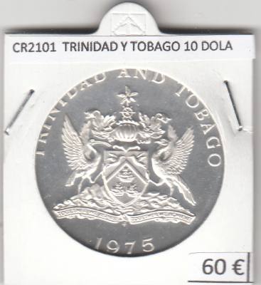CR2101 MONEDA TRINIDAD Y TOBAGO 10 DOLARES 1975 PLATA 