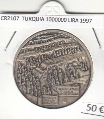 CR2107 MONEDA TURQUIA 1000000 LIRA 1997 PLATA 