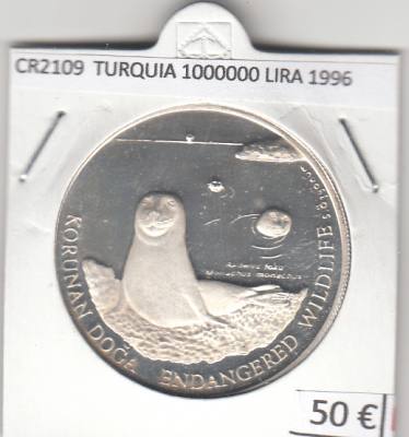 CR2109 MONEDA TURQUIA 1000000 LIRA 1996 PLATA 